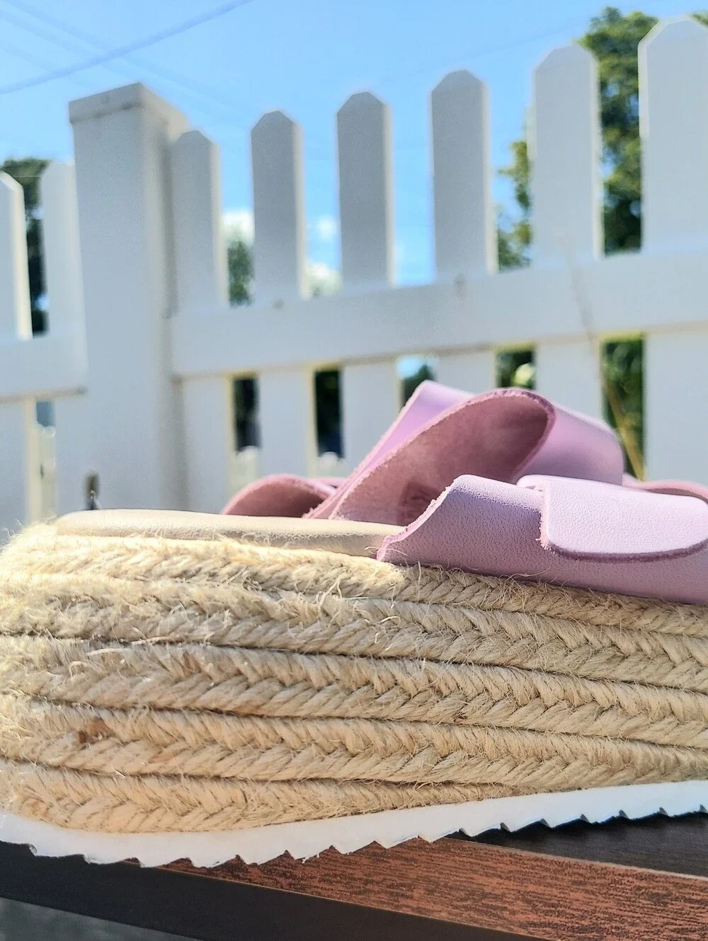 By Anthropologie Lilac Double-Buckle Espadrille Platform Sandal Women Size 8